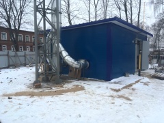 Новая модульная газовая котельная в Великосельской школе на стадии завершения.